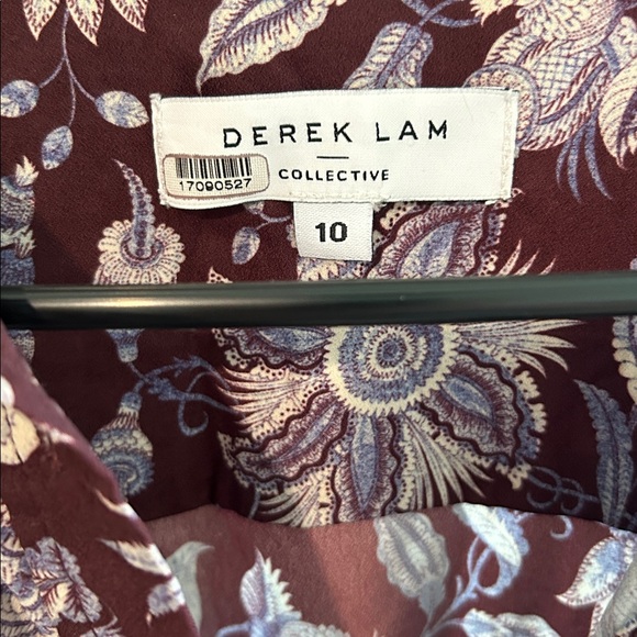 Derek Lam Purple Floral Long Sleeve Dress *torn* - Picture 3 of 11